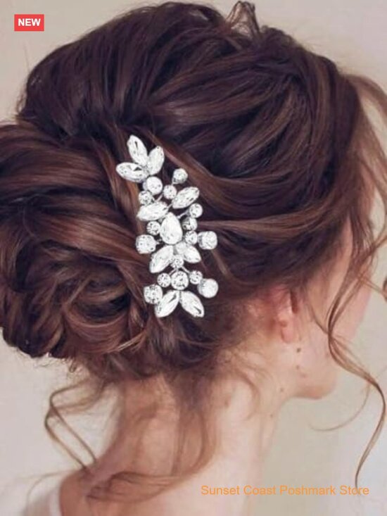 Crystal Wedding Hair Comb Rhinestone Bridal Hairpieces Bridesmaid Clips main image 4